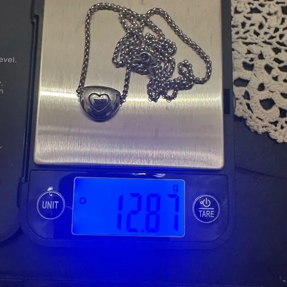 James Avery Rare And Retired Sliding Puffy HEART Pendant On 20” Rolo Necklace - Picture 8 of 8